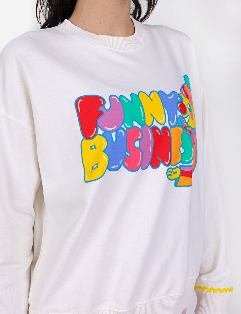 Funny Business Crop Crew Sweatshirt