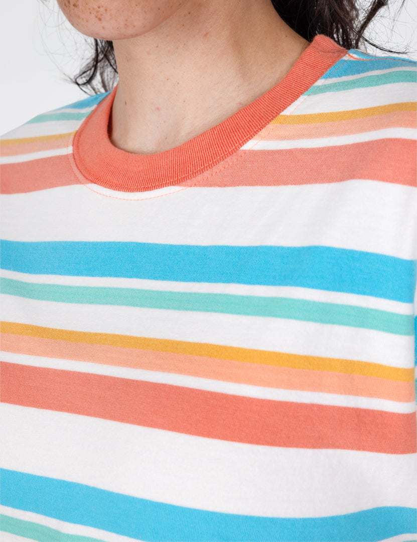 Close up of the striped T-shirt 