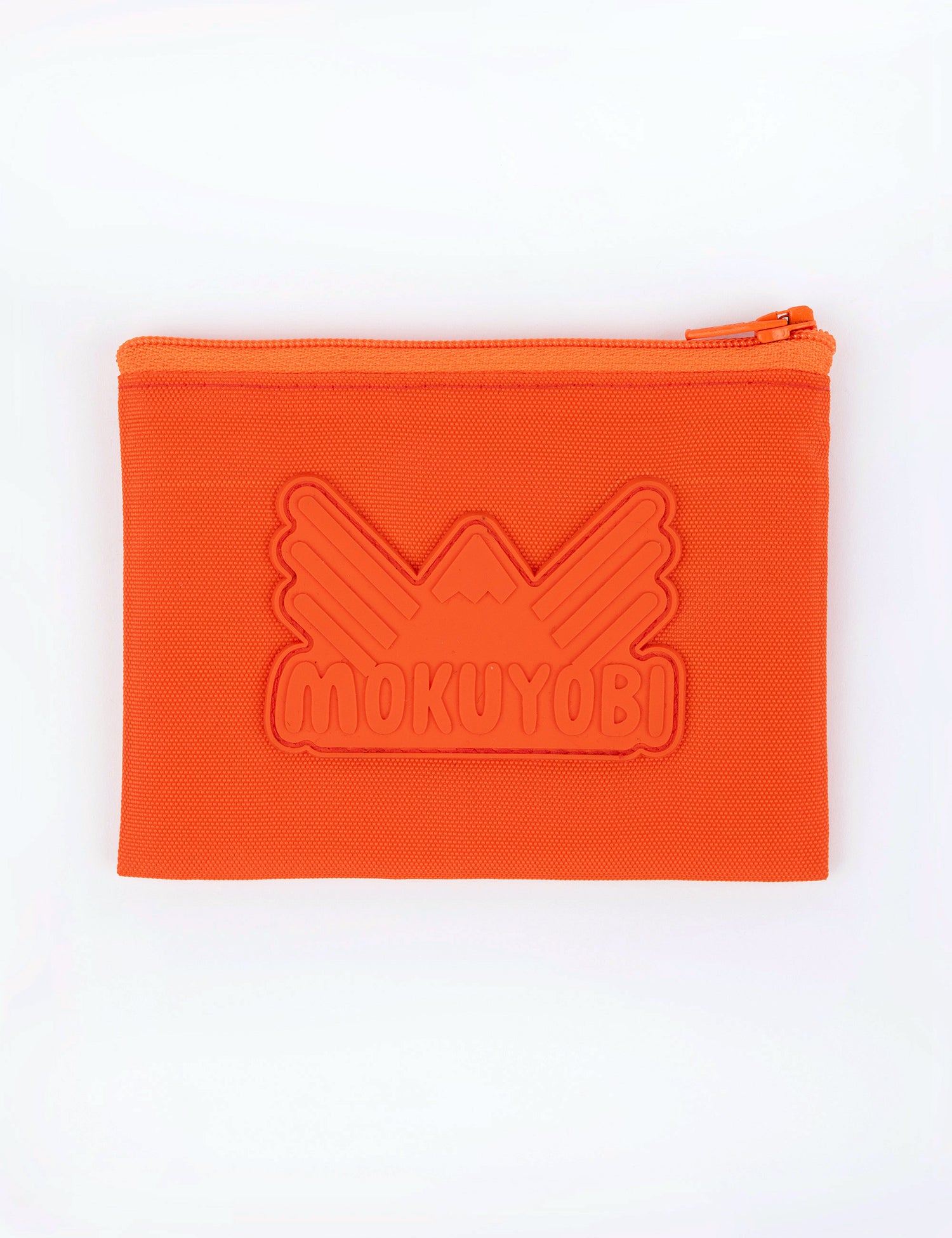 Small coin pouch with Mokuyobi logo in Mandarin orange