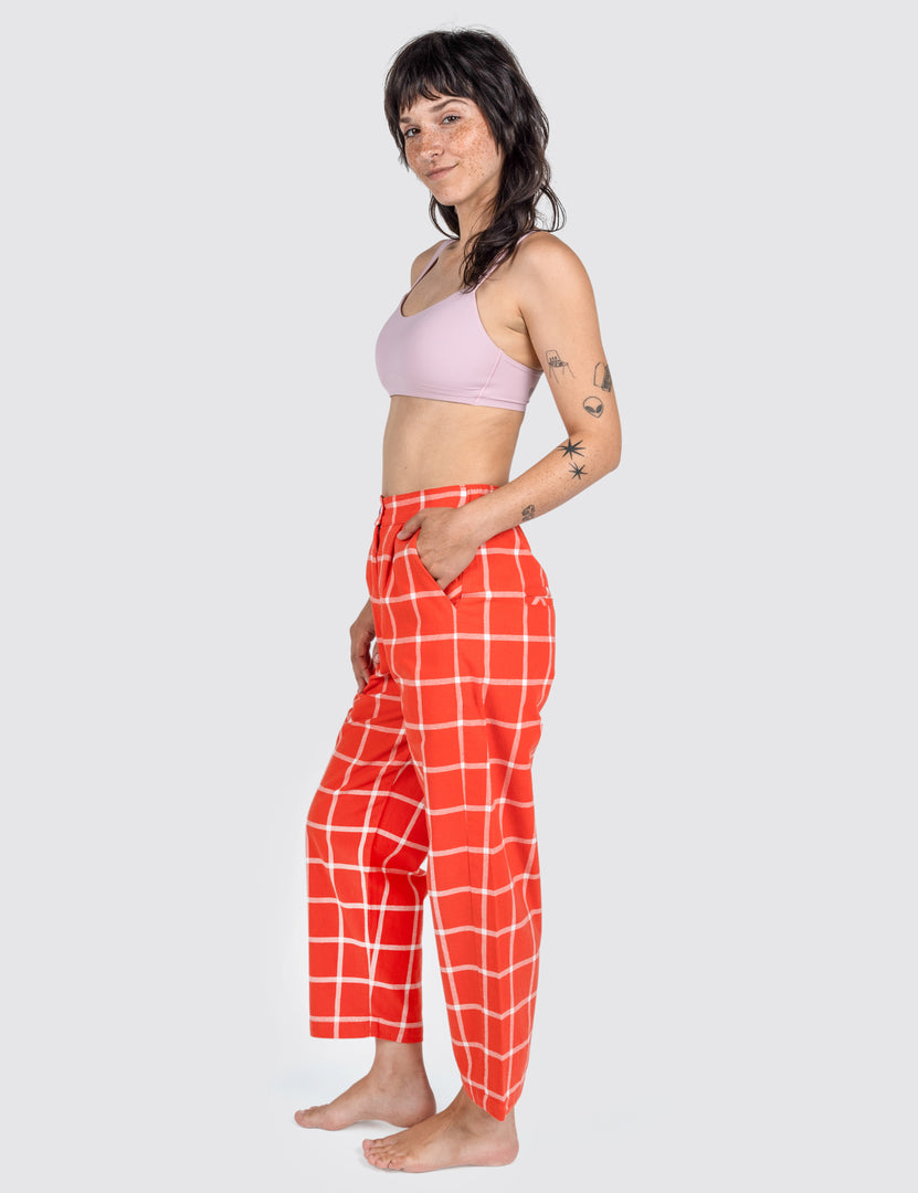 Woman wearing Grid Hillcrest Pants