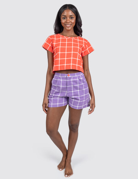 Tomato Grid Crop Top – Mokuyobi
