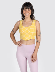 woman in the Grid Corset Top