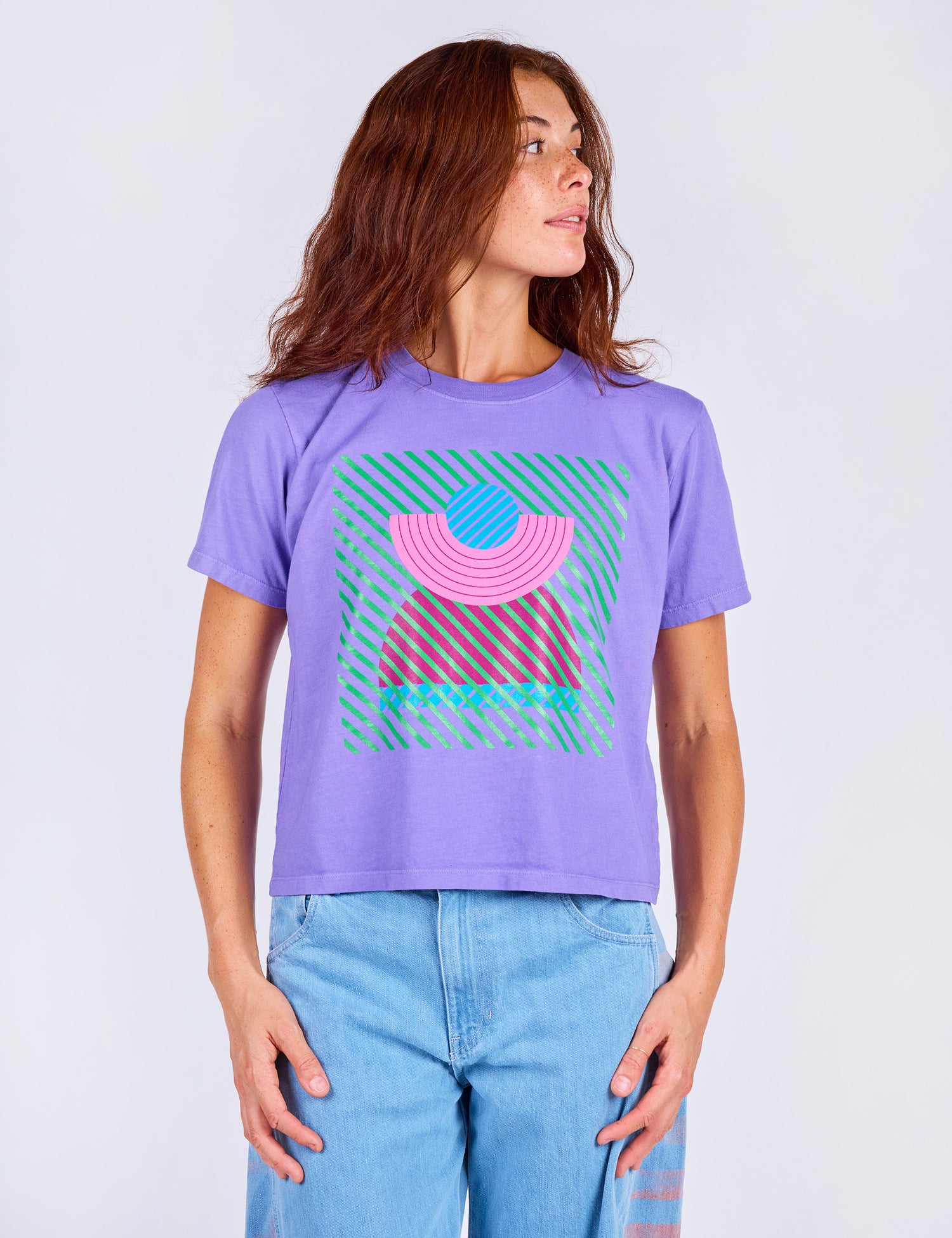 Bevel Stripe Crop Tee