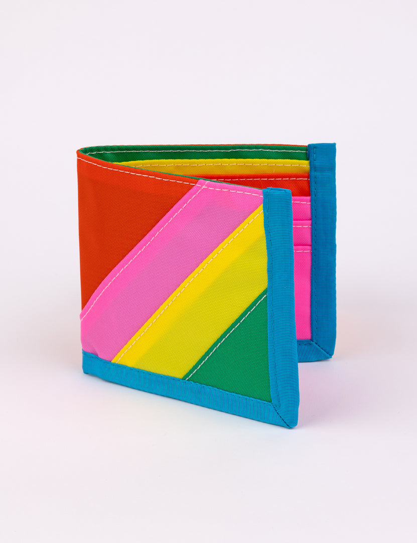 a bi-fold wallet in multiple colors