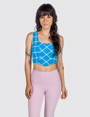 woman in the Grid Corset Top