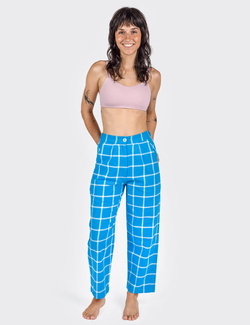 Woman wearing Grid Hillcrest Pants