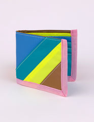 a bi-fold wallet in multiple colors
