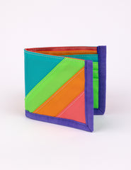a bi-fold wallet in multiple colors