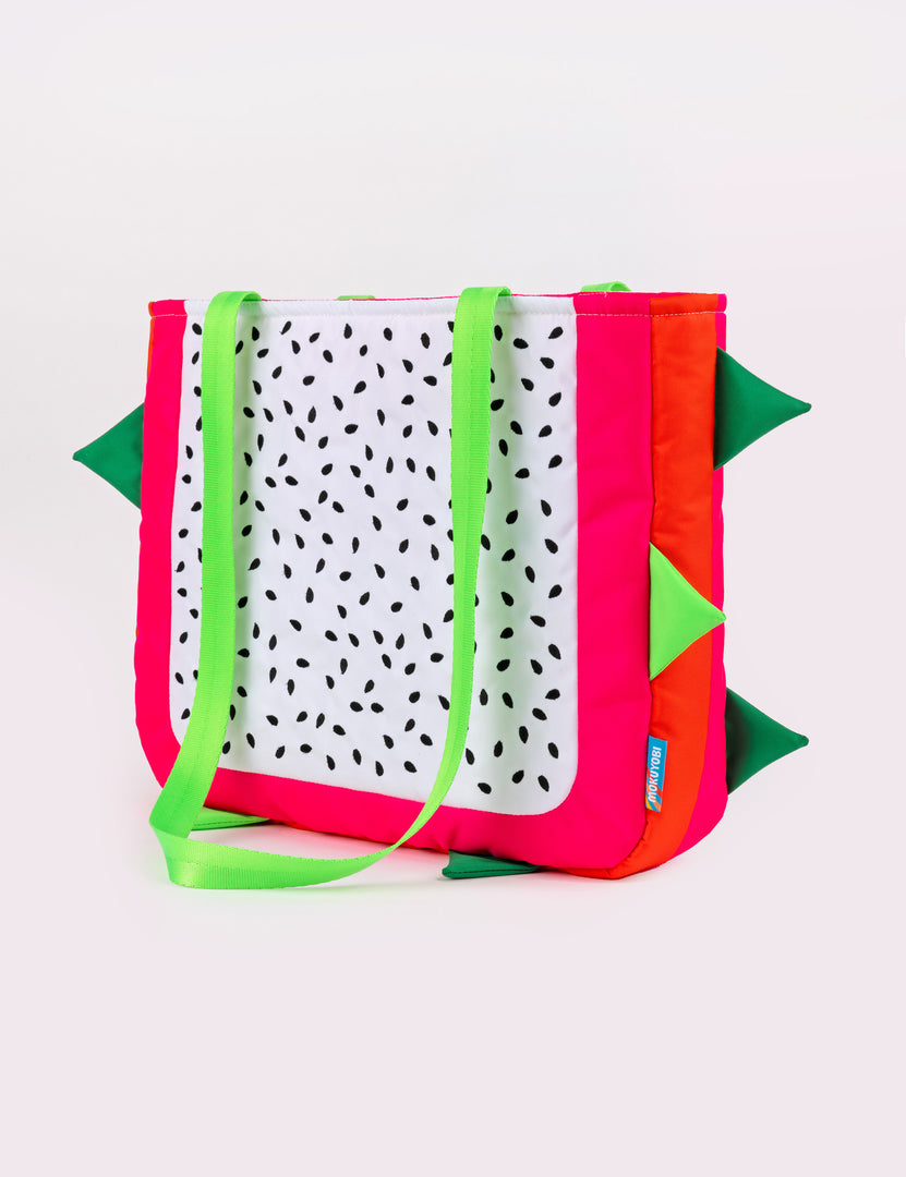 Picture of a tote bag in the shape of a dragon fruit