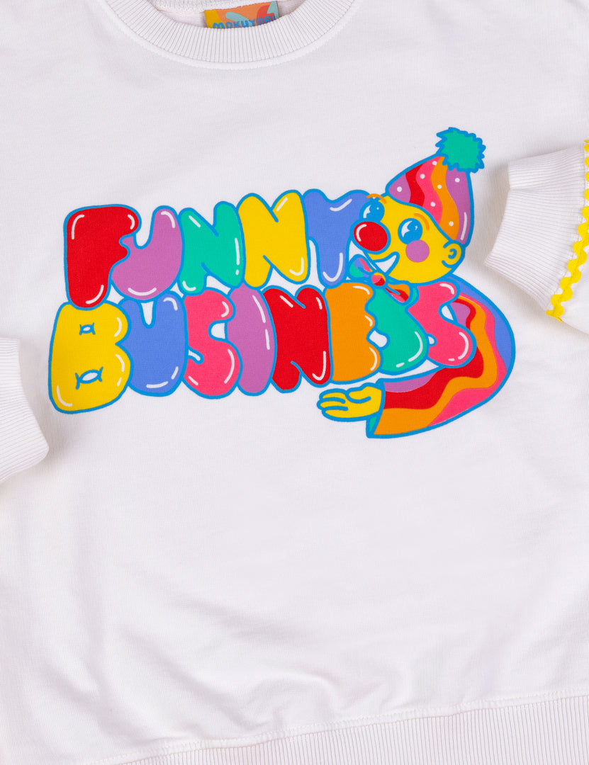 Funny Business Crop Crew Sweatshirt