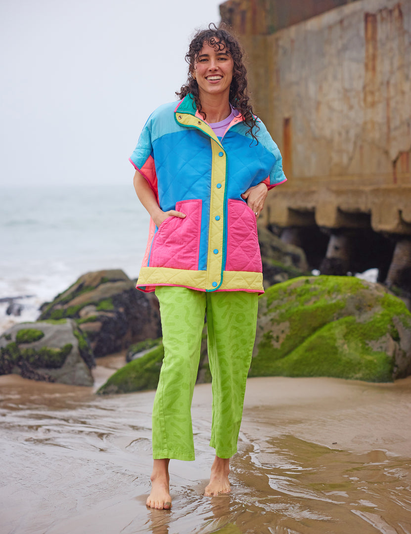 Lagoon Quilted Poncho Vest