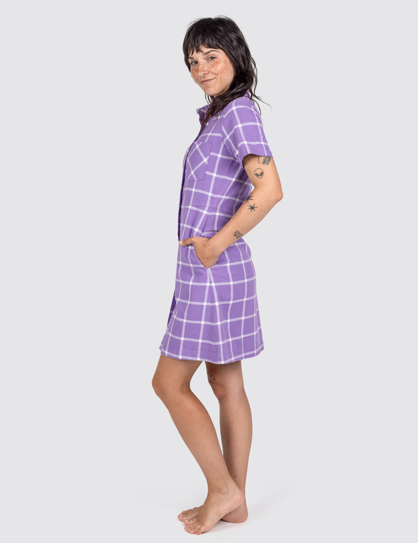 Woman wearing Grid Diner Dress