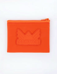 Small coin pouch with Mokuyobi logo in Mandarin orange