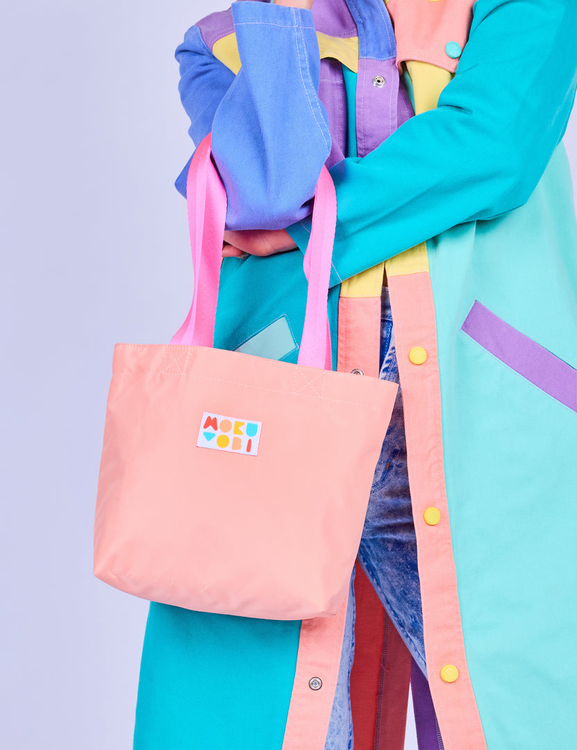 Peach Nylon Mini Tote