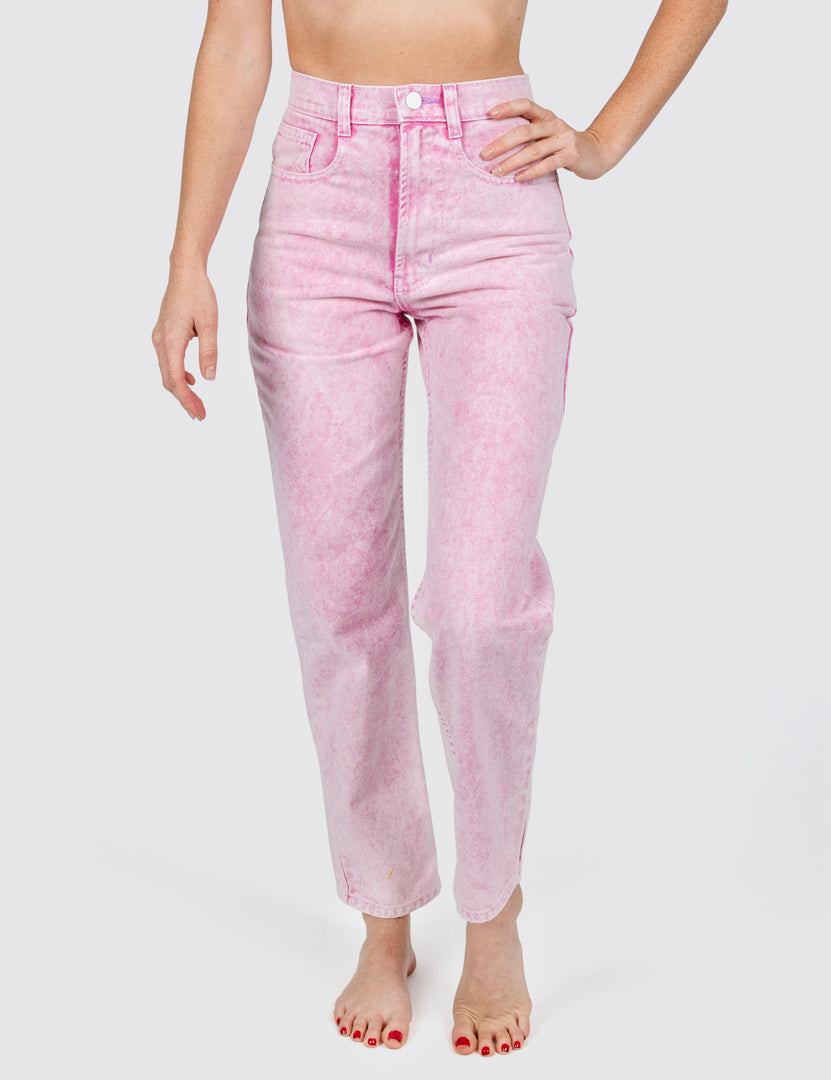Pink Lemonade Acid Wash Denim Jeans