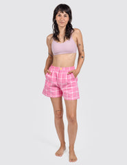 Woman wearing Grid Shorts