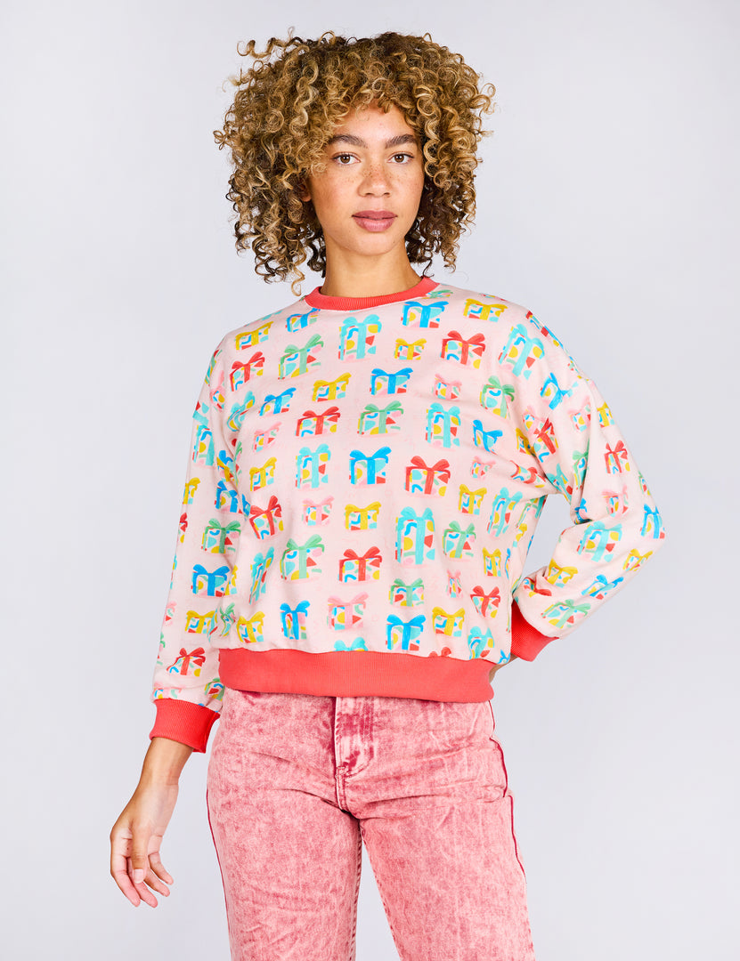 Presents Crop Crew Sweatshirt