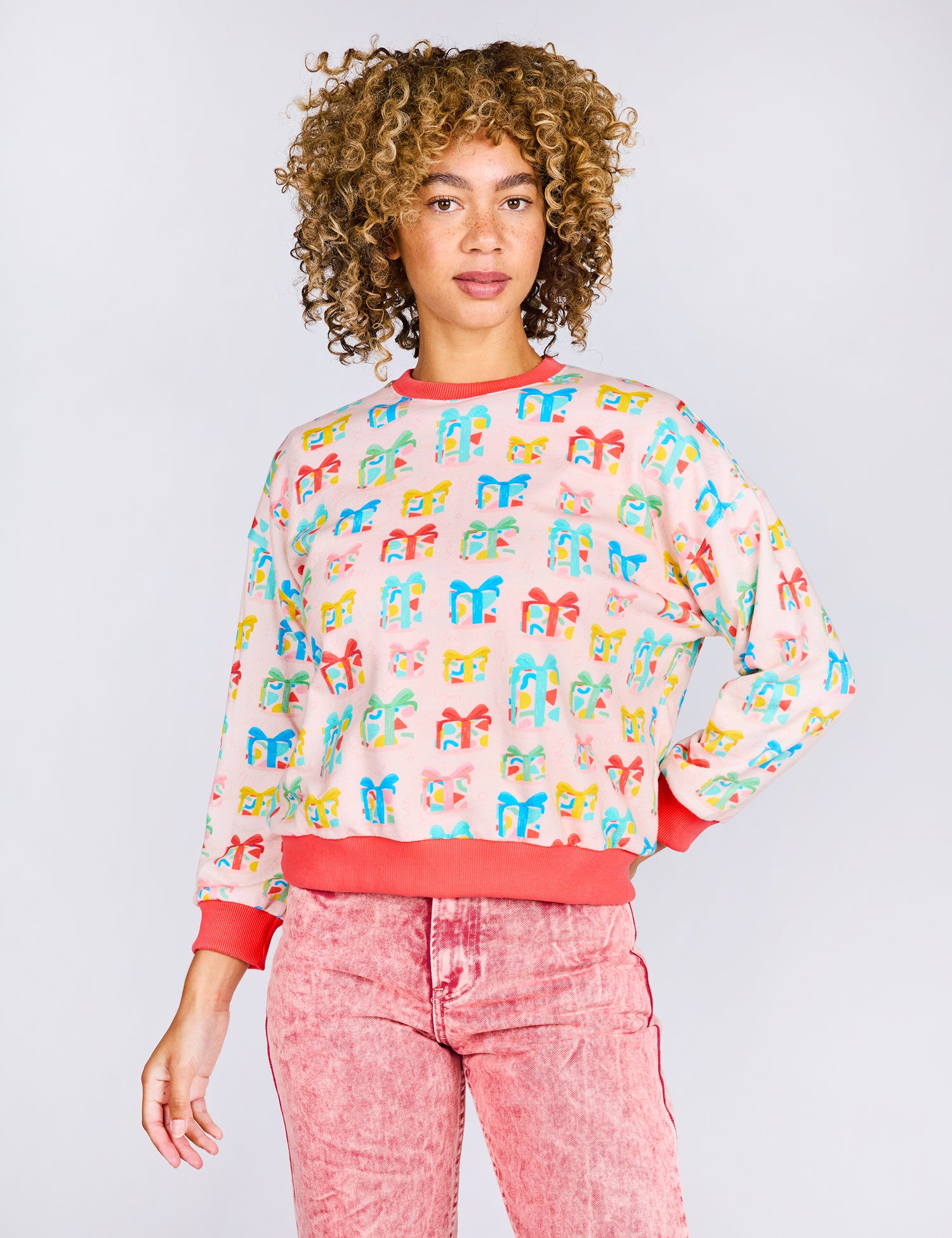 Presents Crop Crew Sweatshirt