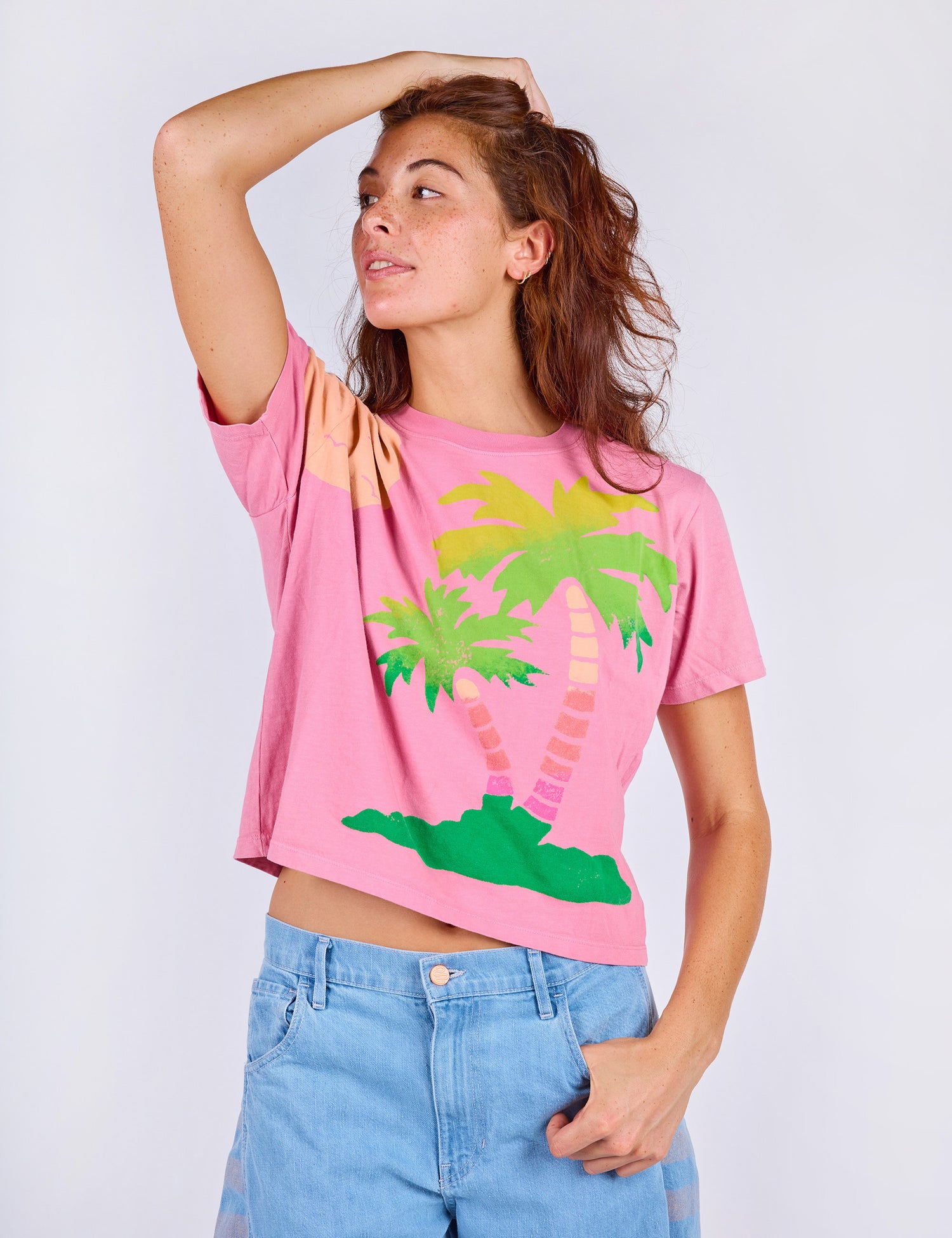 Serene Scene Crop Tee