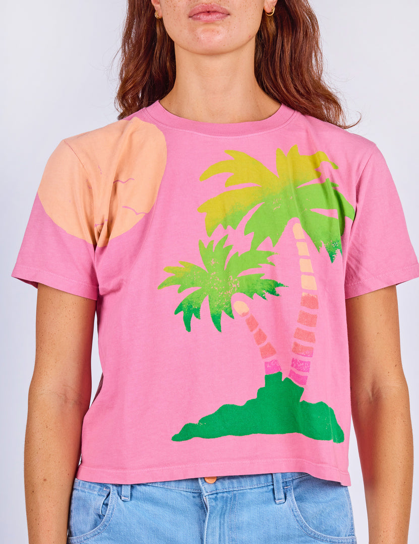 Serene Scene Crop Tee