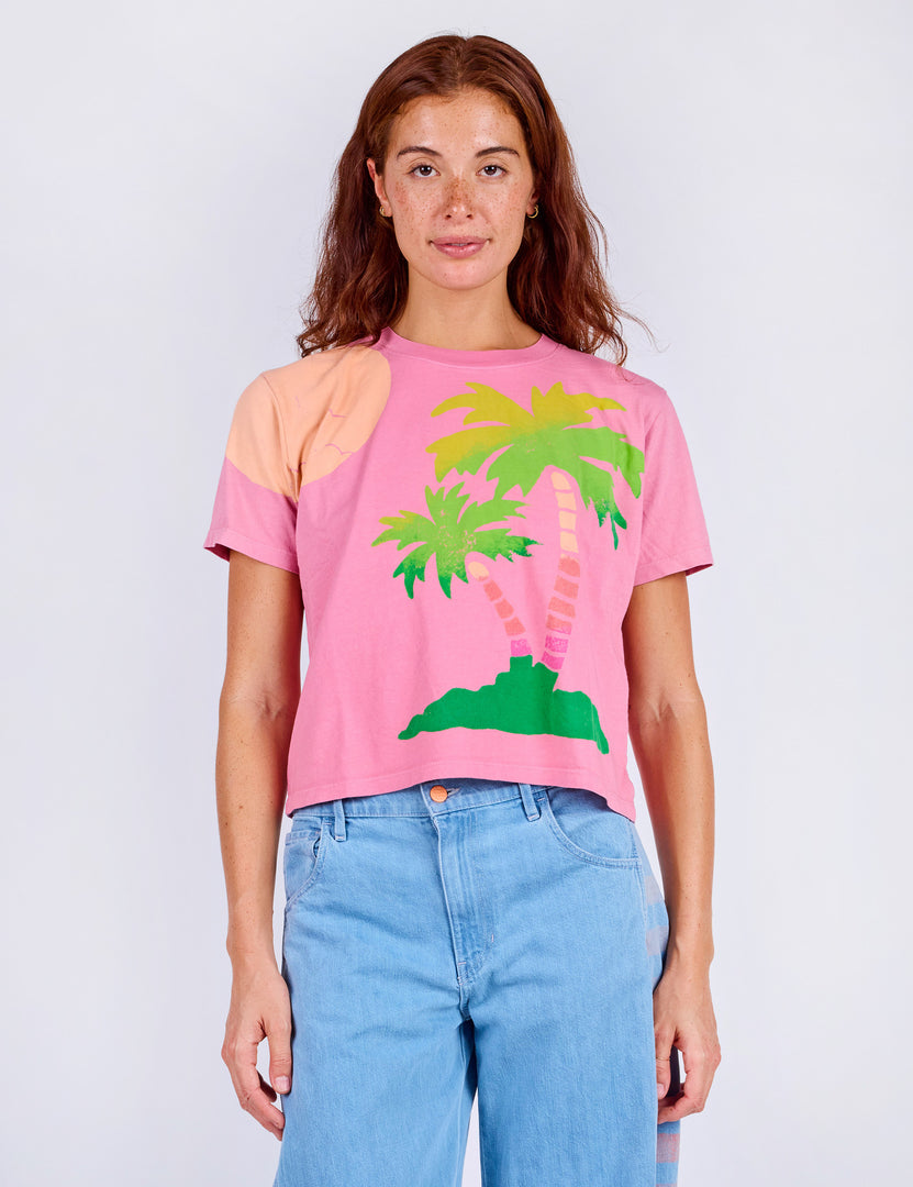Serene Scene Crop Tee