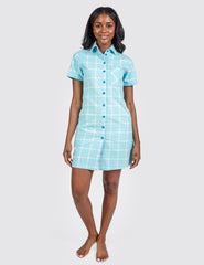 Woman wearing Grid Diner Dress