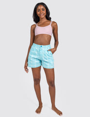 Woman wearing Grid Shorts