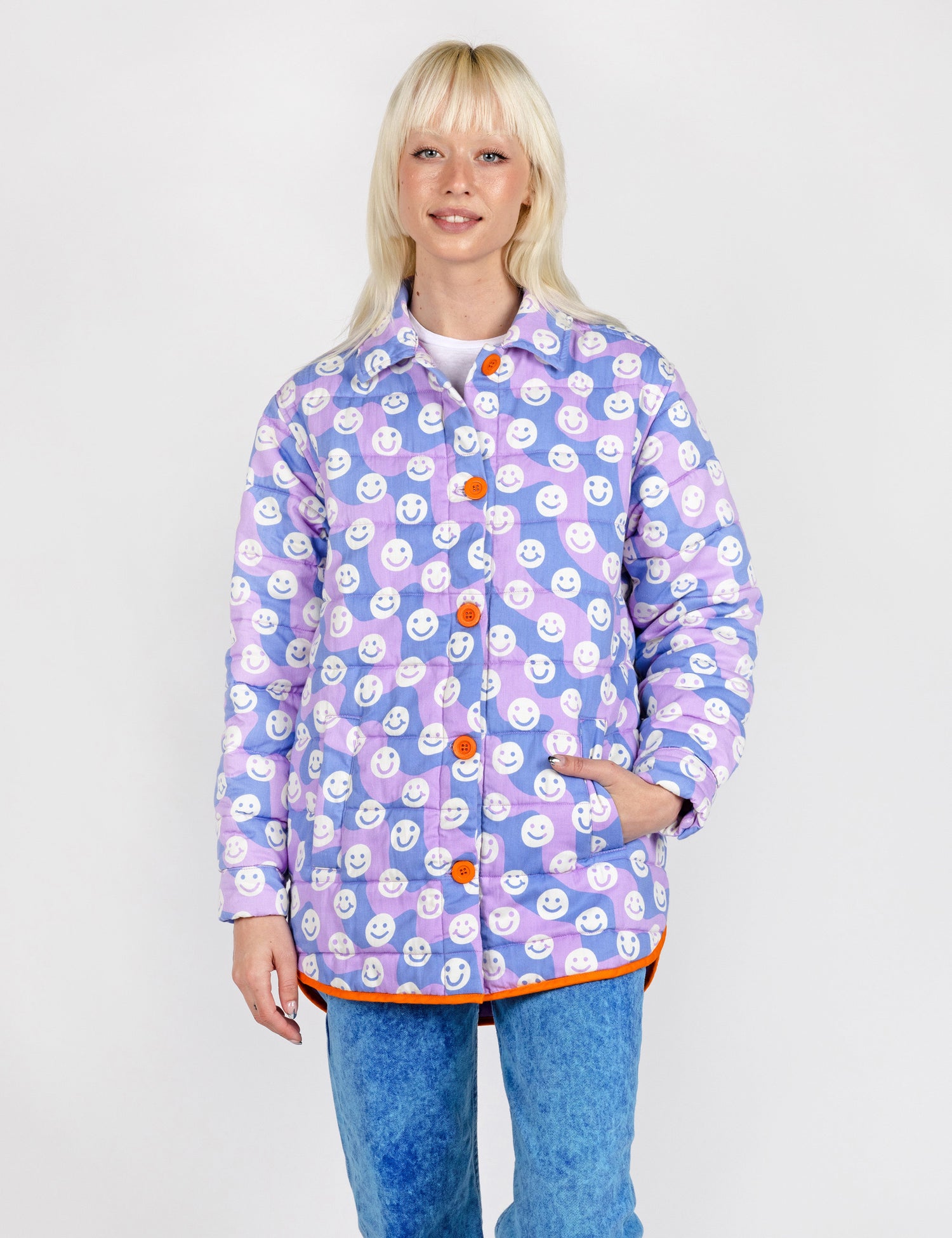 Purple Smappy Quilted Overshirt