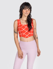 woman in the Grid Corset Top