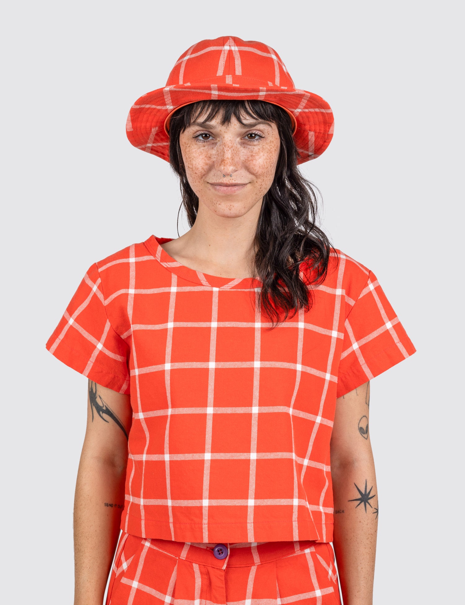 woman in the Grid Hat