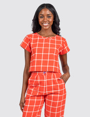 woman in the Grid Top