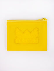 Small coin pouch with Mokuyobi logo in Yellow