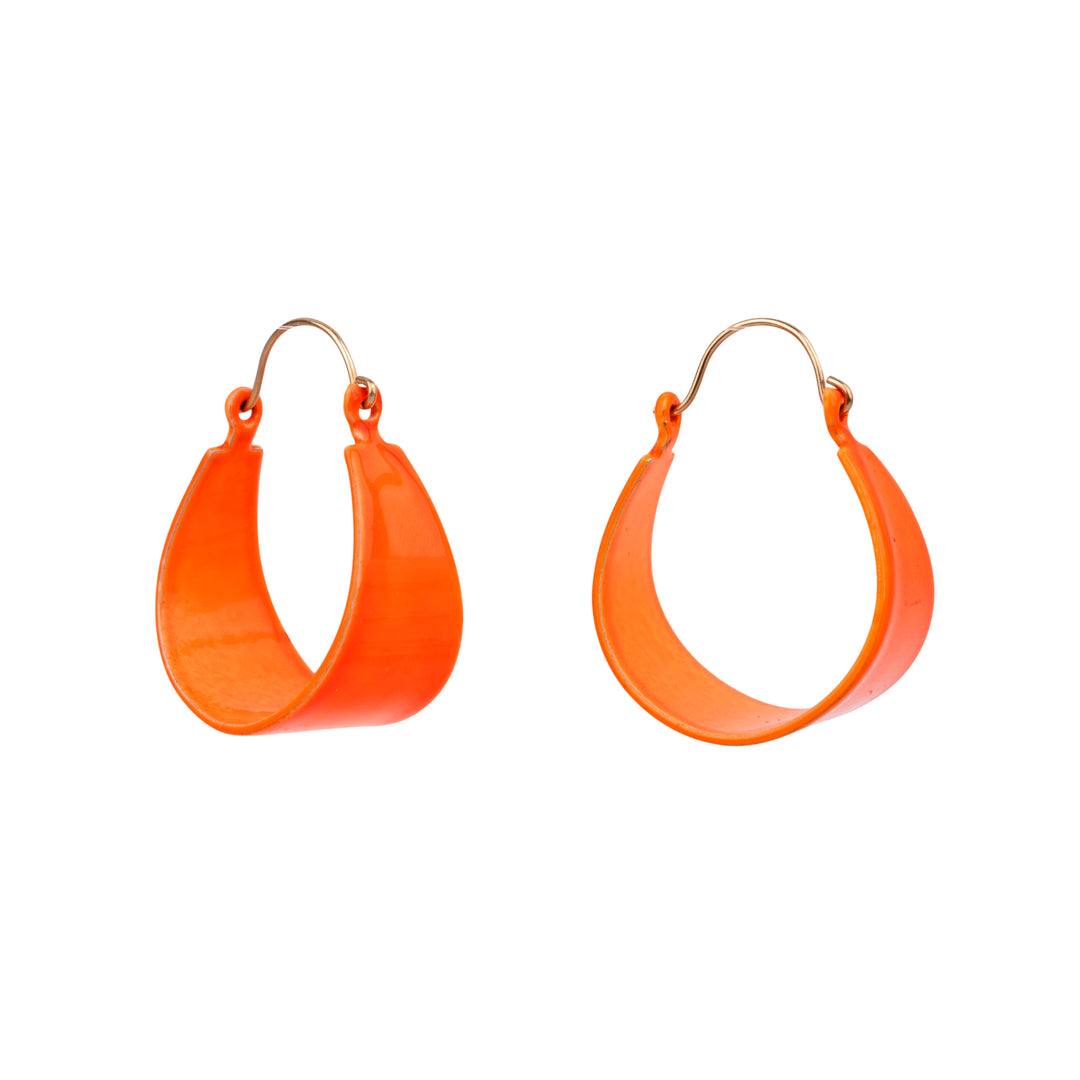 Orange Hoop Vintage Earrings