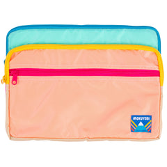 A colorful laptop case with zipper pockets