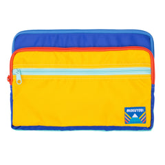 A colorful laptop case with zipper pockets