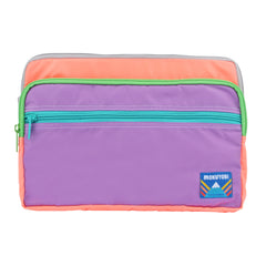 A colorful laptop case with zipper pockets