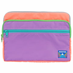 A colorful laptop case with zipper pockets